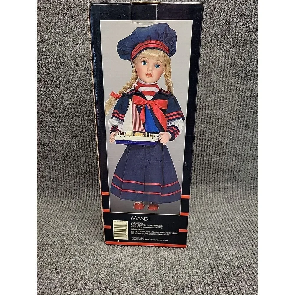 Mandi Limited Edition Collectible Porcelain Doll Design Sailor Nautical 16‎ inch